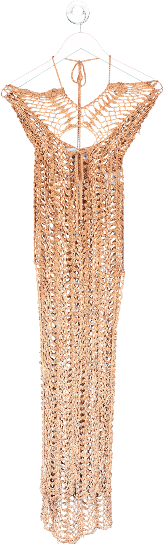 island treads Brown Crochet Maxi Dress UK S