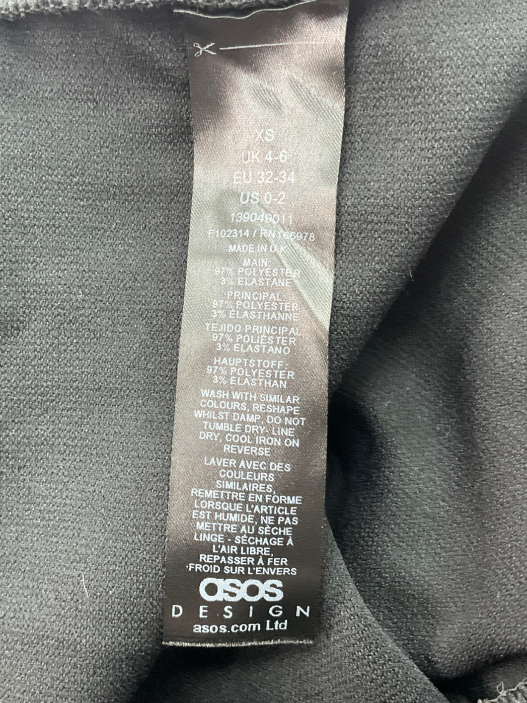 ASOS Ribbed Capri Trousers With Side Split In Black UK XS