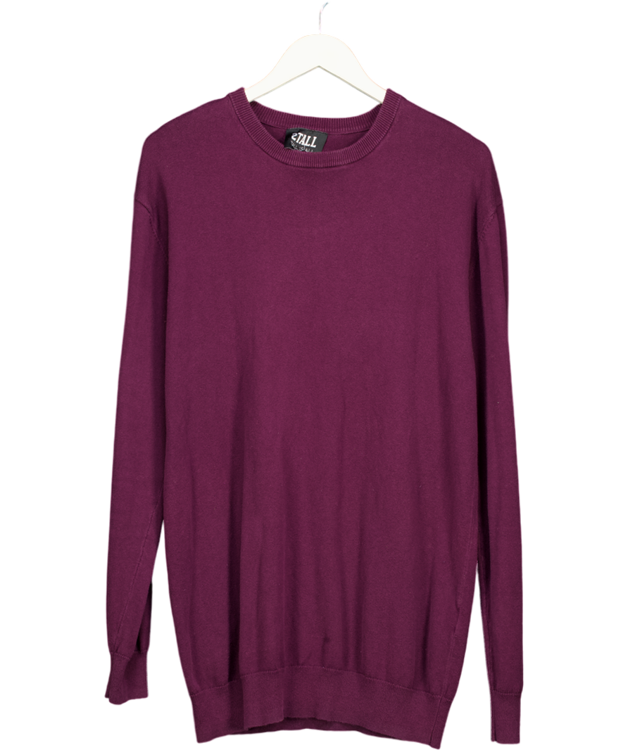 2Tall Purple Tall Crew Neck Knit Jumper UK L