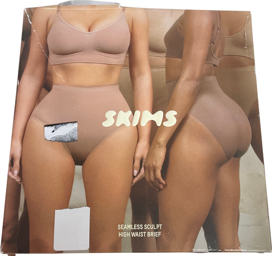 SKIMS Brown Seamless Sculpt High Waist Brief - Espresso UK S