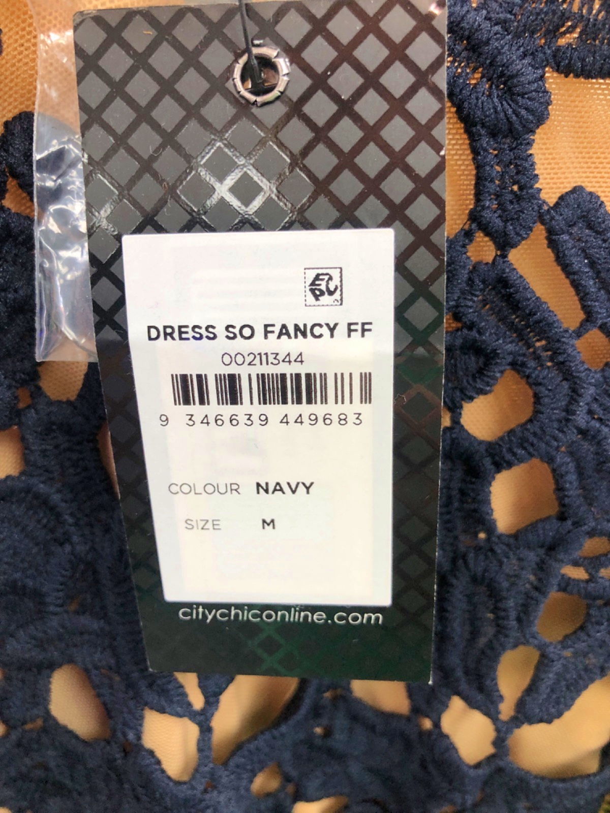 City Chic Navy Dress So Fancy FF Medium