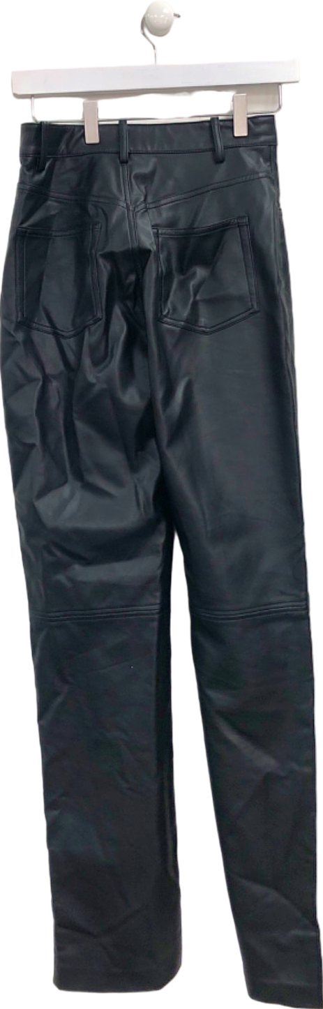 House of CB Black Faux Leather Trousers UK S