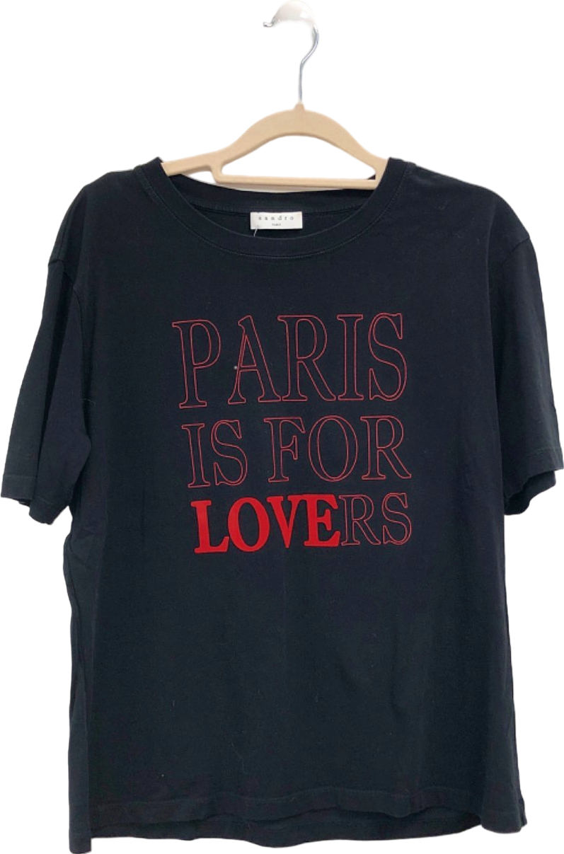 Sandro Black 'Paris is For Lovers' T-Shirt