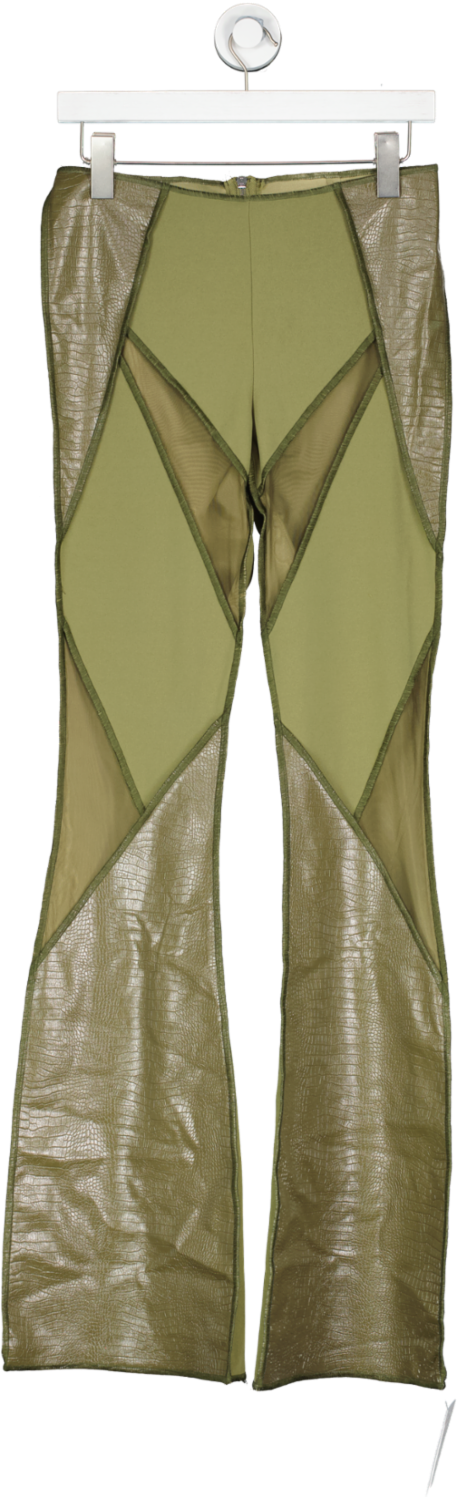 Fashion Nova Green Wild One Flare Pant 33 - Olive UK S