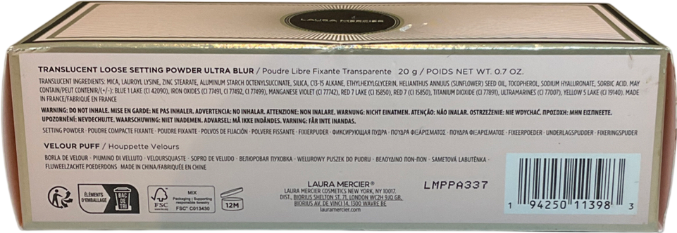 Laura Mercier Indulgent Icons Translucent Loose Setting Powder + Puff Ultra Blur Translucent 20g