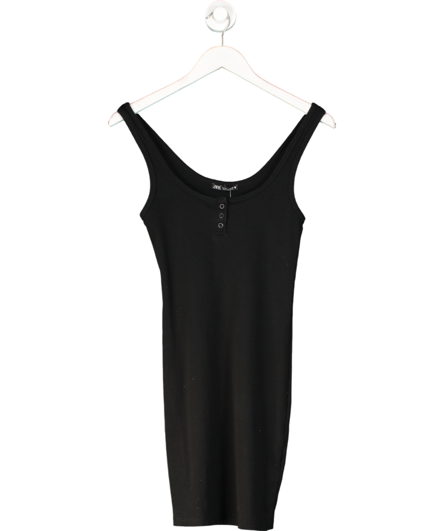 ZARA Black Ribbed Sleeves Mini Dress UK M