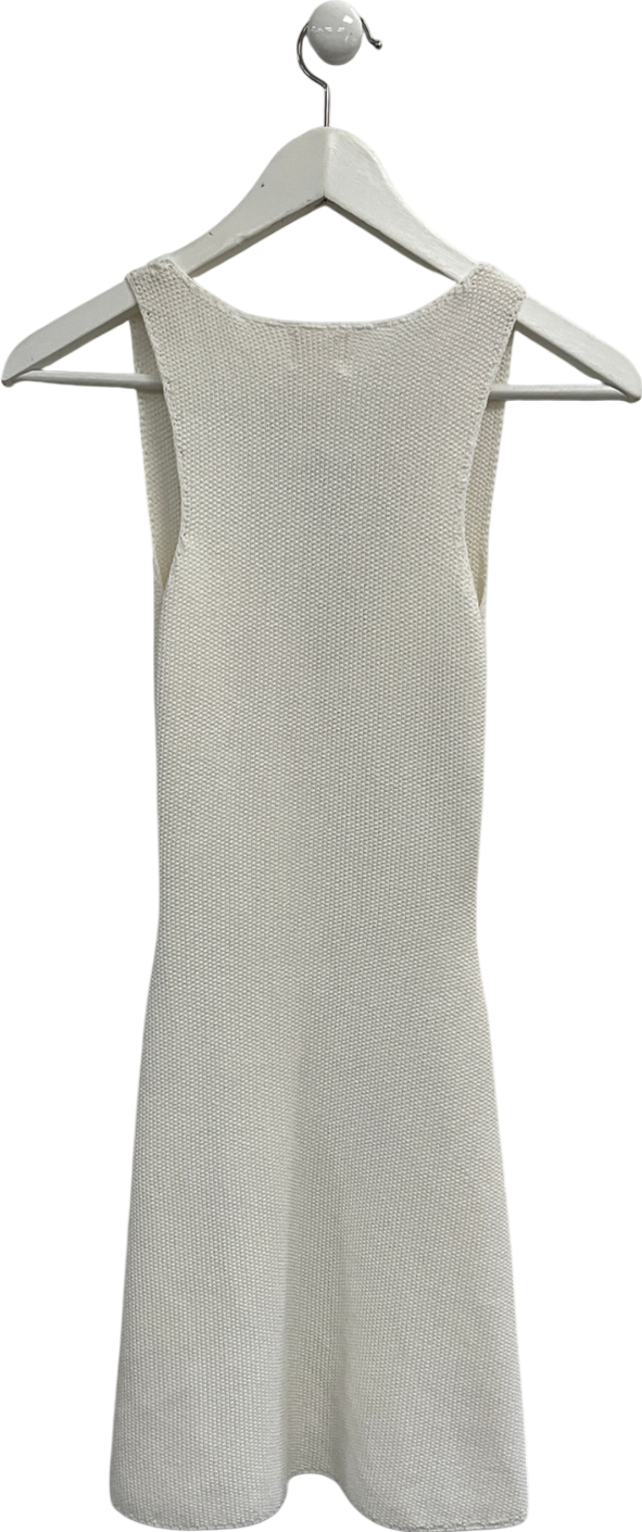 tunchy White Josie Knitted Mini Dress UK XS