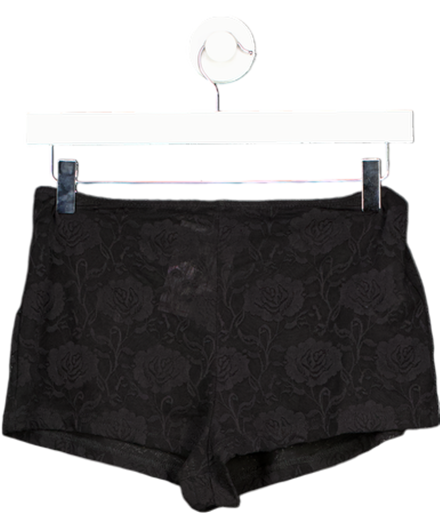 White Fox Lace Booty Shorts Black UK M