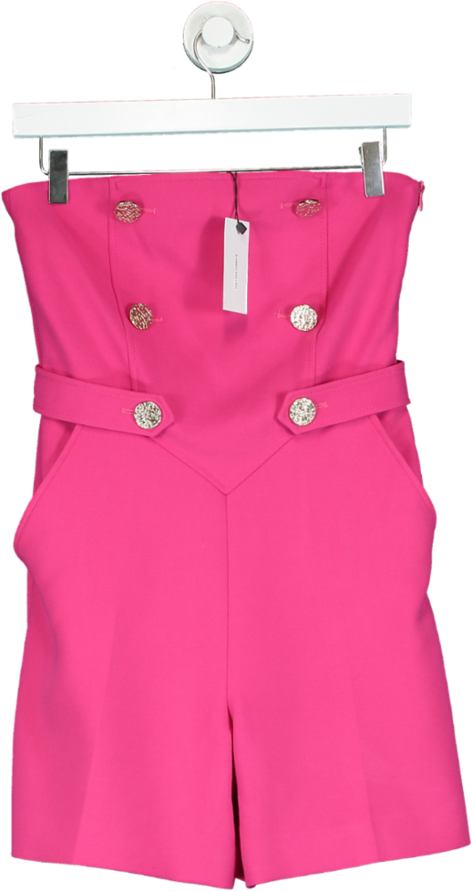 Karen Millen Pink Strapless Playsuit UK 6