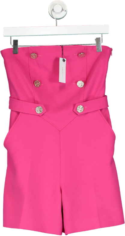 Karen Millen Pink Strapless Playsuit UK 6