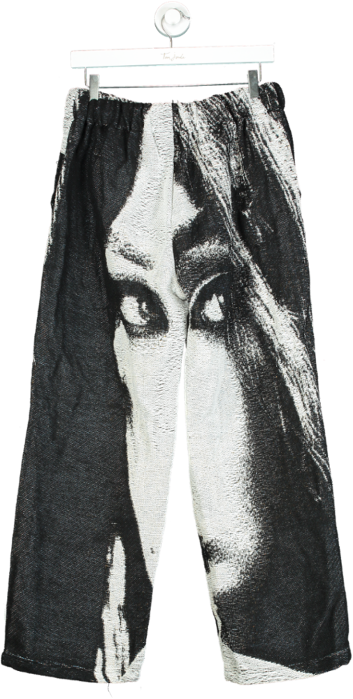 FUNERAL APPAREL Black/White Graphic “HER” Trousers UK L