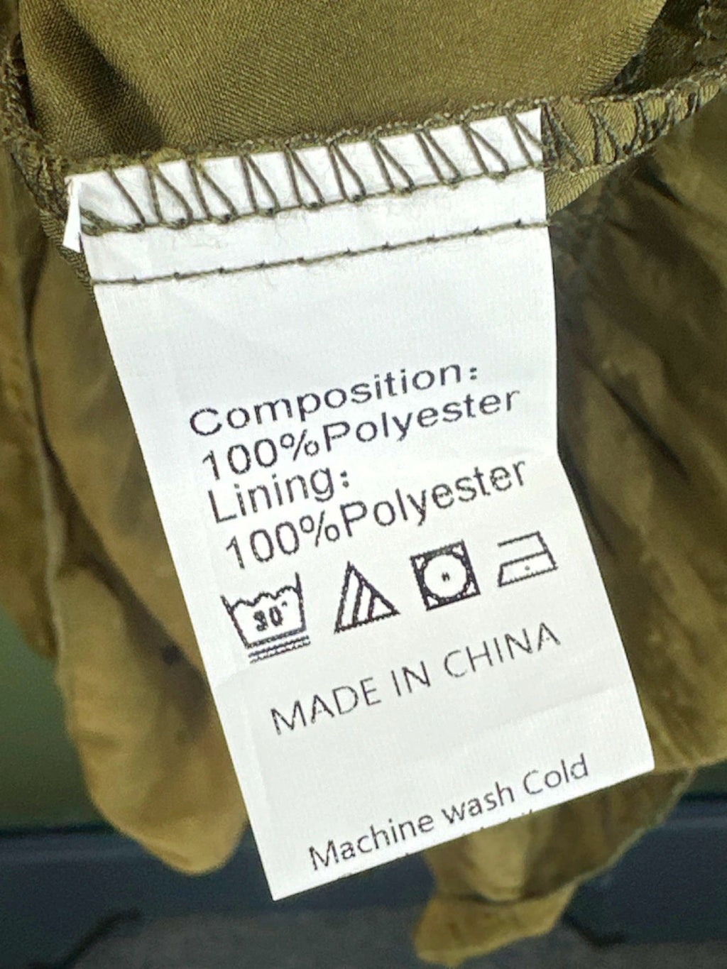 Olive Green Long Sleeve Midi Dress UK S