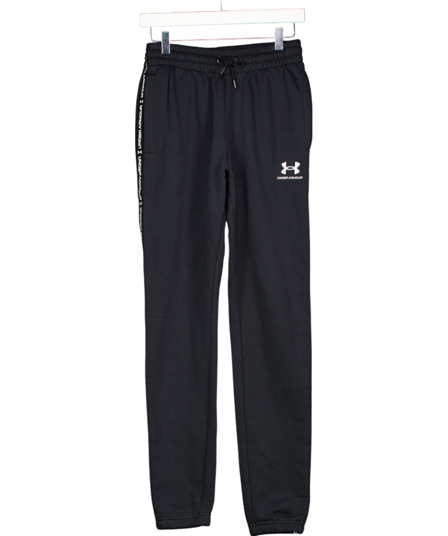 Under Armour Black Icon Fleece Taping Joggers UK S
