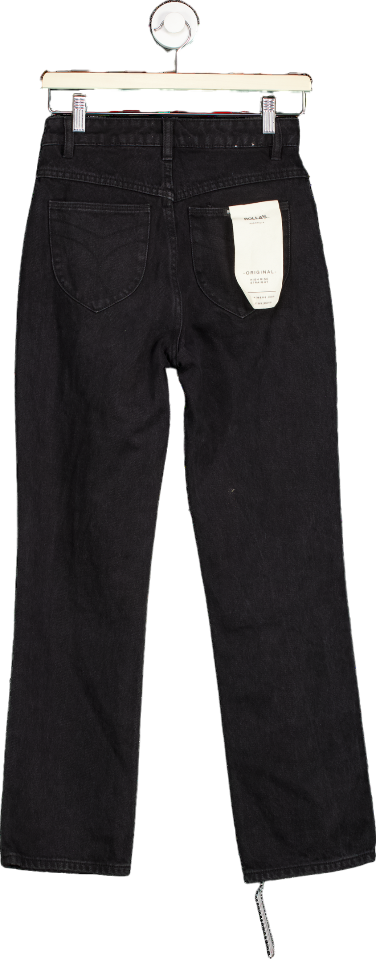 Rolla's Ash Black Original Straight Jeans Size UK W25