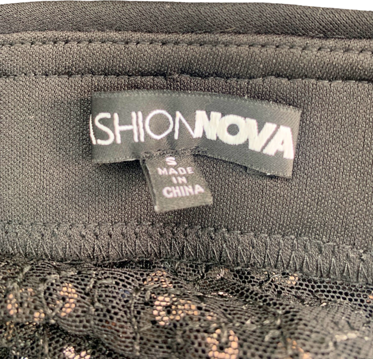 Fashion Nova Black Sequin Mini Skirt S