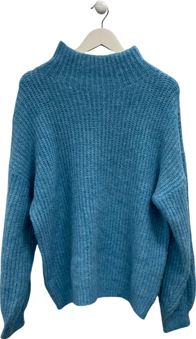ASOS Blue Oversize Knitted High Neck Jumper UK 8