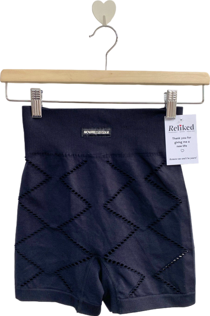 NovaSport Black High-Waist Knit Shorts XS UK 8