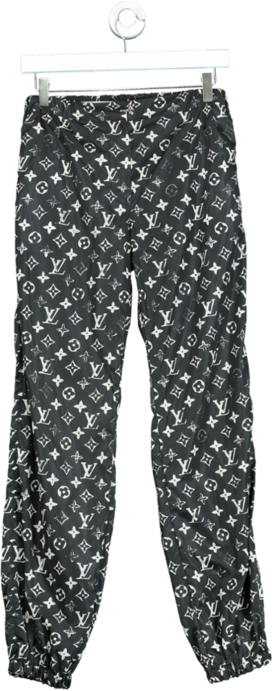 Louis Vuitton Black Monogram Logo Track Pants FR 34 UK 6