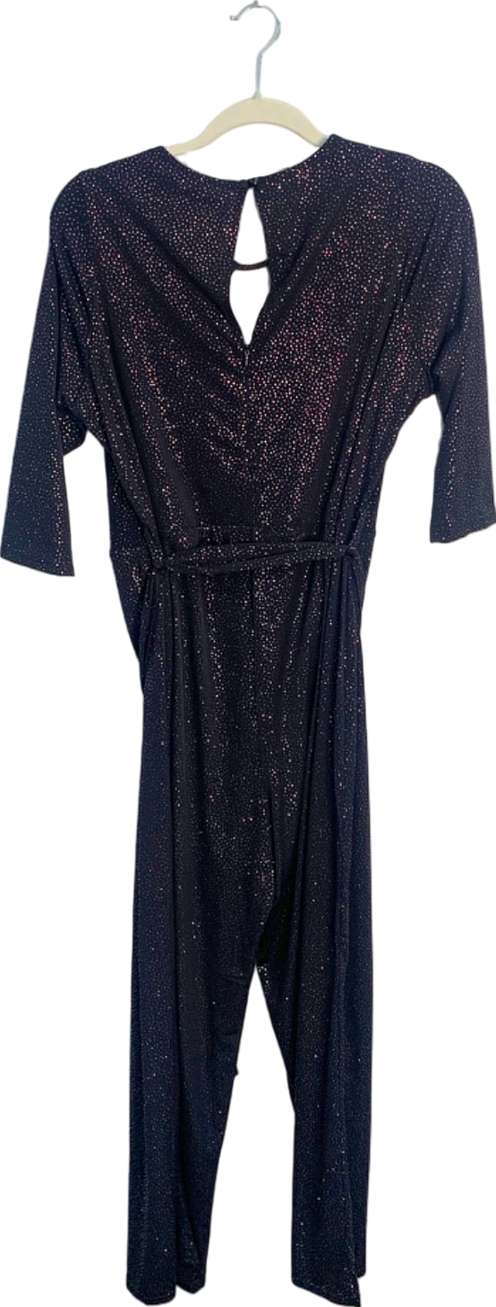 YOURS LONDON Black Glitter Jumpsuit UK 18