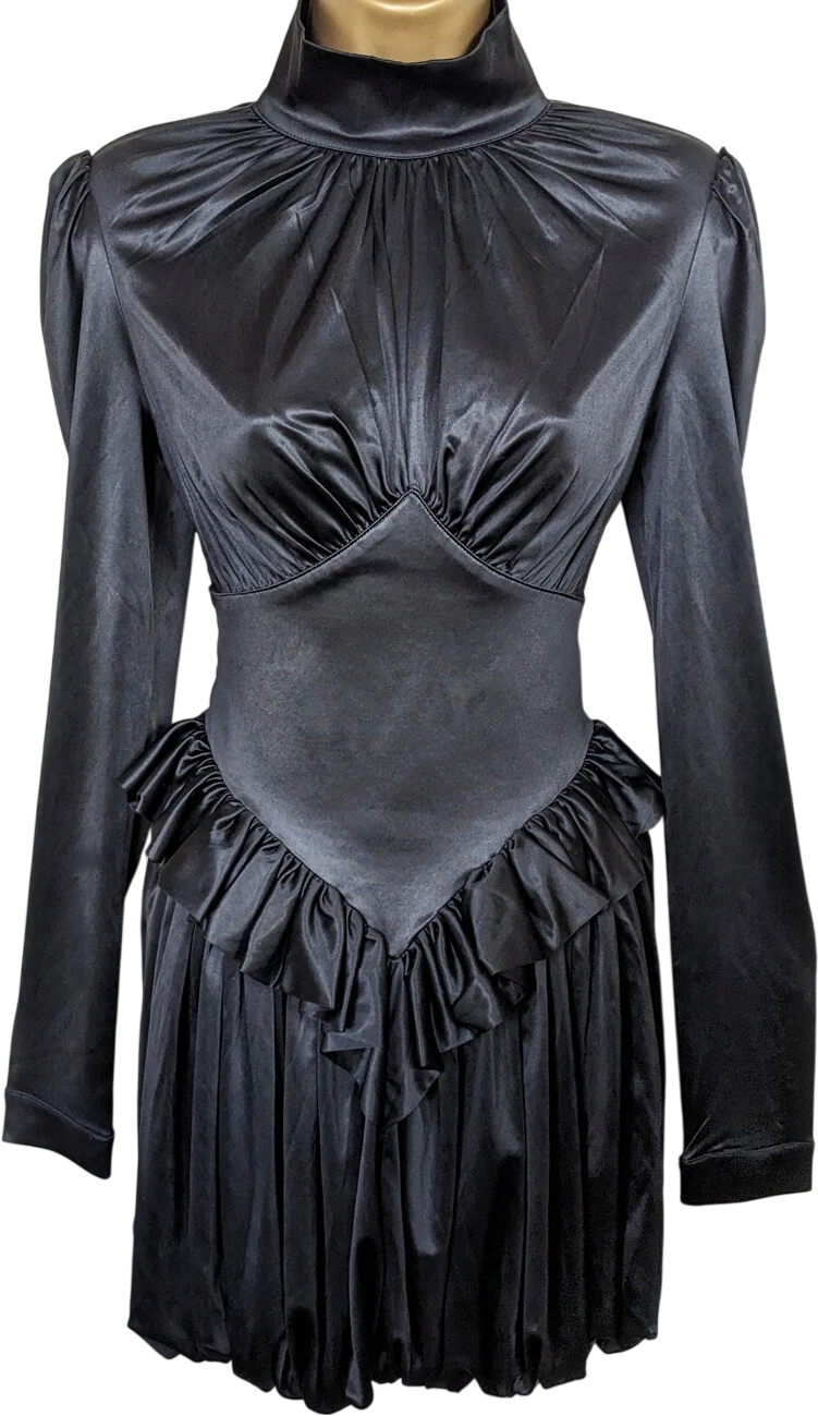 Paco Rabanne X  H&m Black Ltd.edition Jersey Puff-skirt Dress UK S