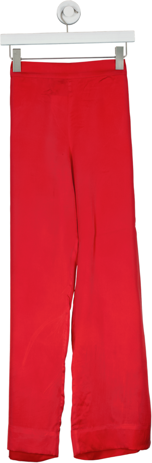 Asceno Red Silk Pyjama Bottoms UK M