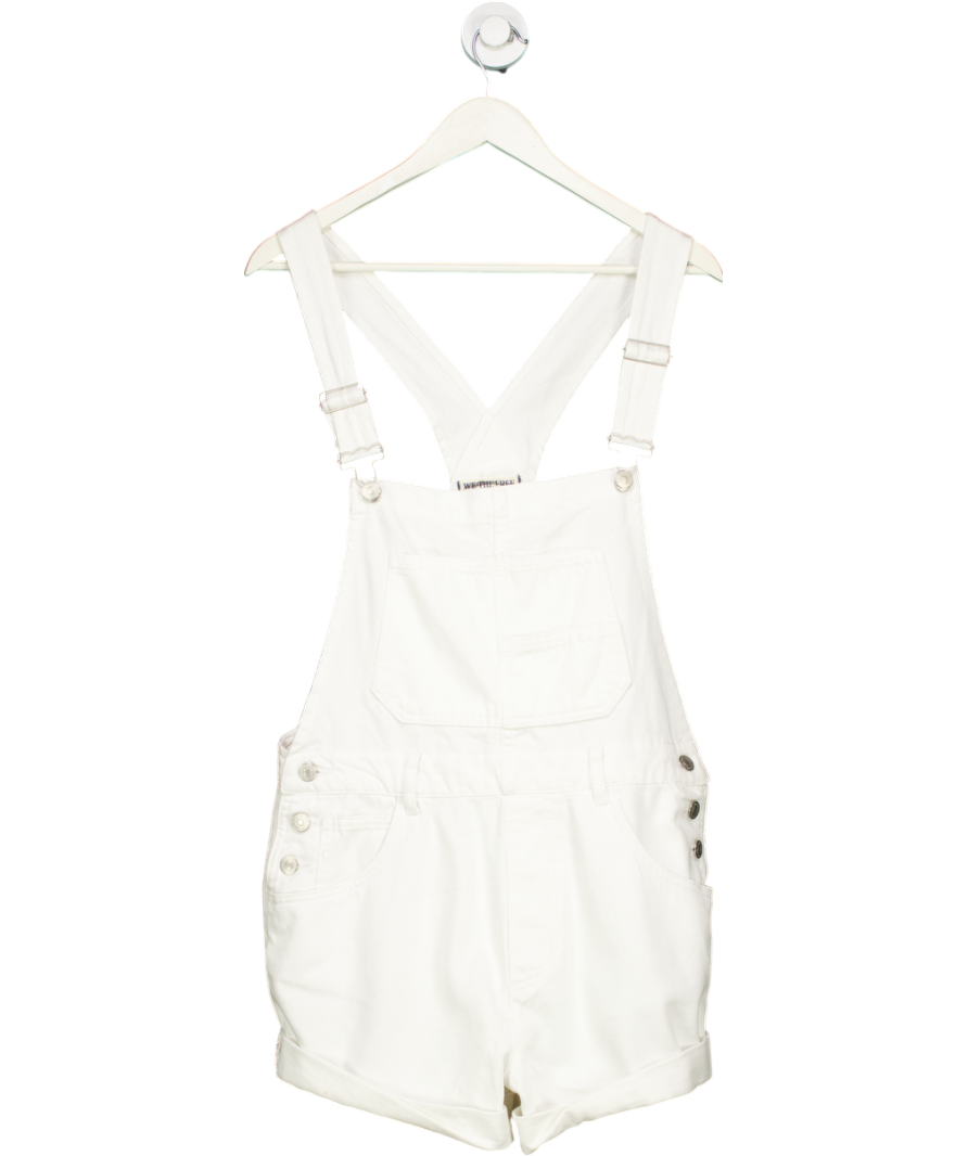 Free People We The Free White ziggy Short Dungarees UK M