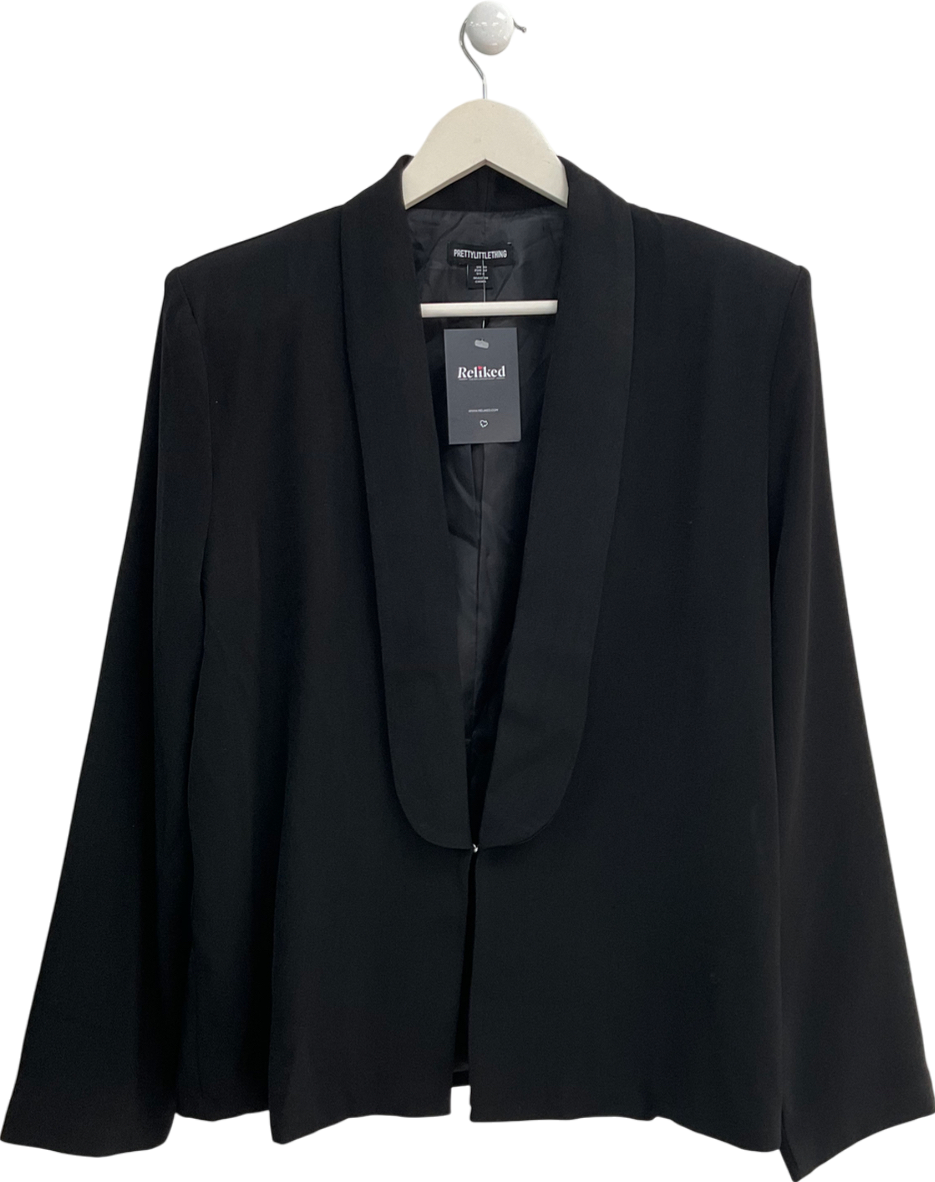 PrettyLittleThing Black Single Fastening Blazer Jacket UK 10