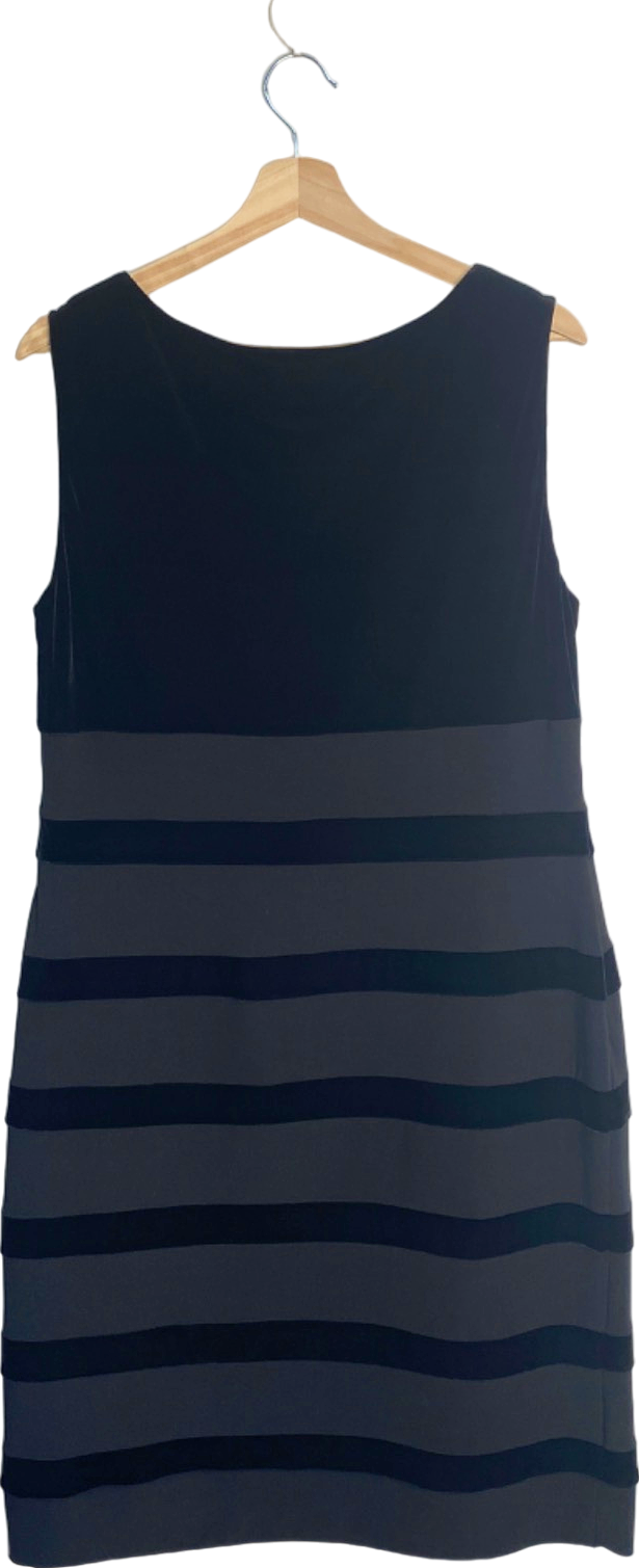 Gina Bacconi Black Velvet Sleeveless Shift Dress UK 18