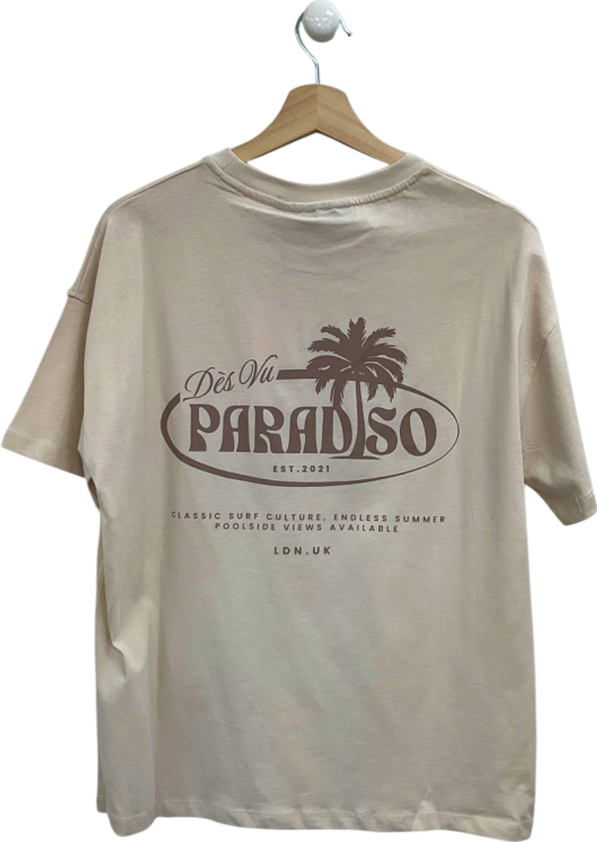 Des Vu Beige Paradiso T-Shirt UK S