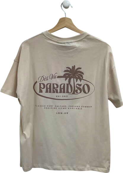 Des Vu Beige Paradiso T-Shirt UK S