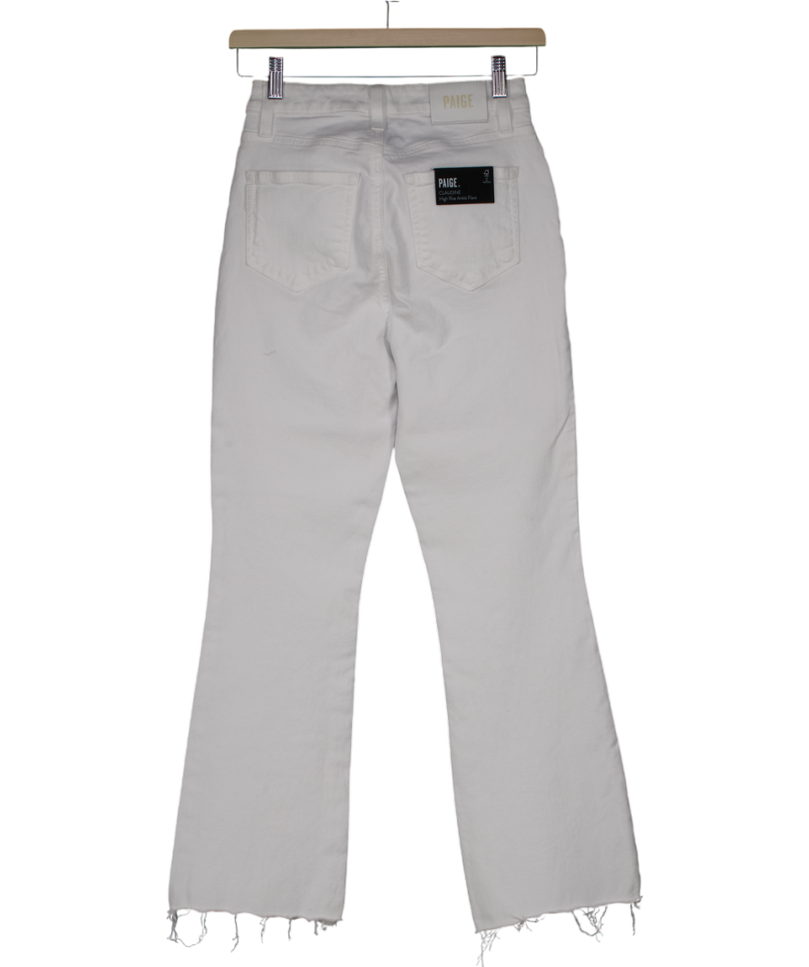 PAIGE White Claudine High Rise Ankle Flare W24