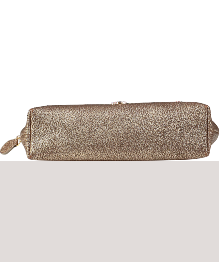 Mulberry Metallic Bronze Leather Cosmetic Bag
