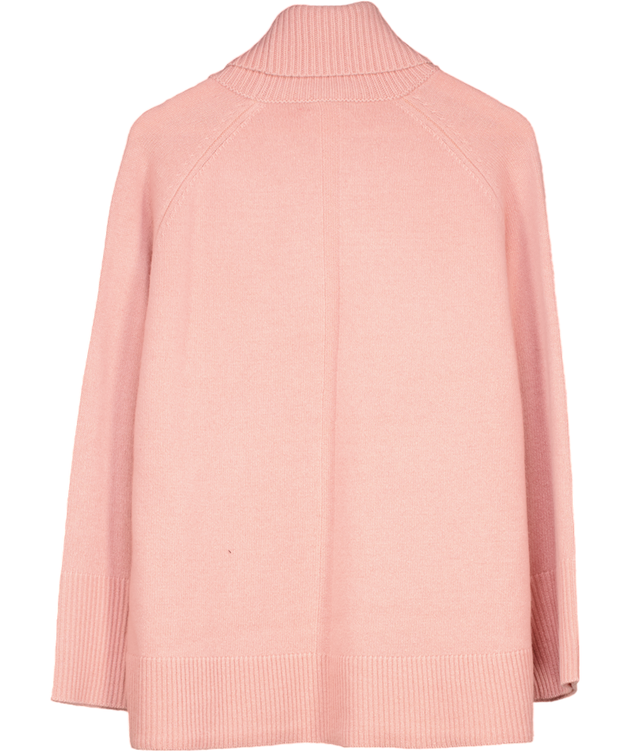 REISS Pink Eliza Cashmere Blend Roll Neck Sweater UK M