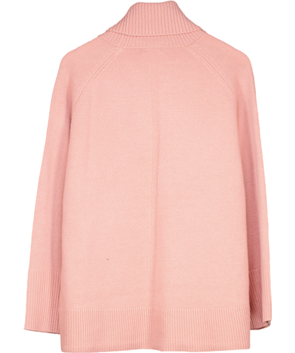 REISS Pink Eliza Cashmere Blend Roll Neck Sweater UK M