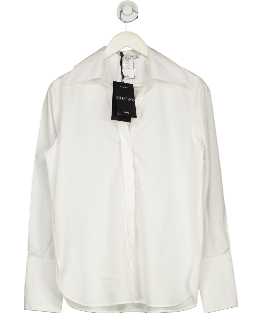 Mango Selection White Regular Cotton Lyocell Blend Shirt UK S