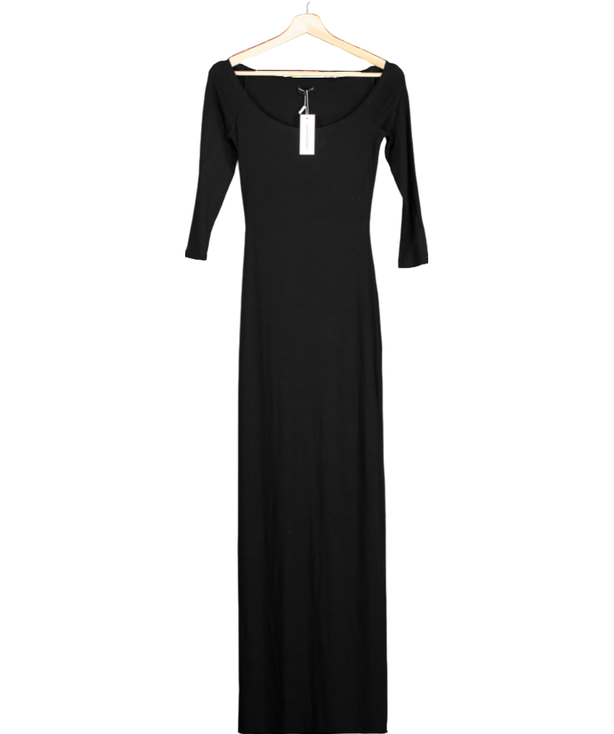 Naked Wardrobe Black Smooth Maxi Dress UK 8