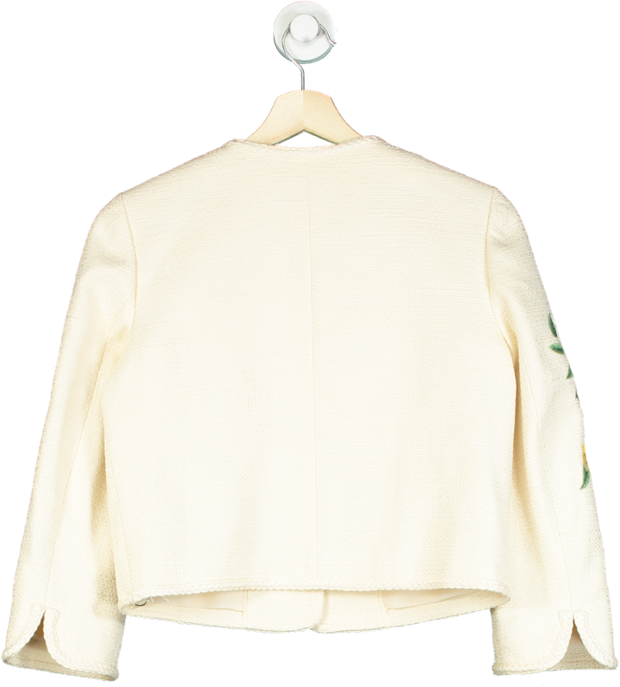 Hobbs London Ivory Floral-Embroidered Limited Edition Jacket UK 6