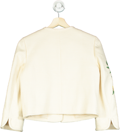 Hobbs London Ivory Floral-Embroidered Limited Edition Jacket UK 6