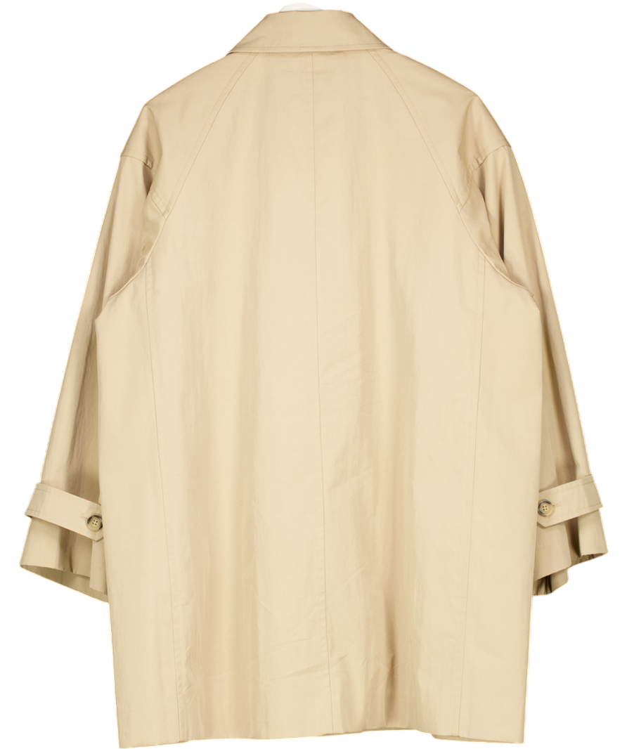 Arket Beige Oversized Cotton Short Trench Coat UK 8