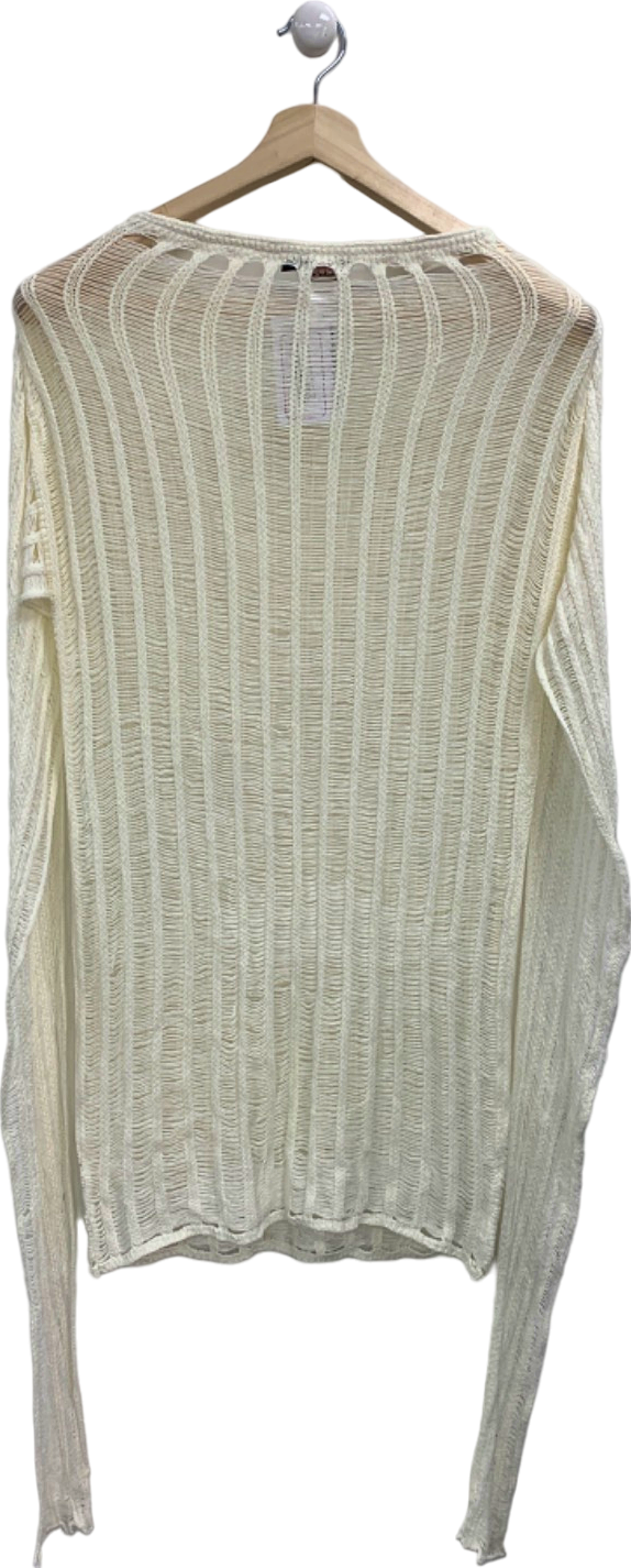Mars The Label Ivory Long Sleeve Knitted Top UK S