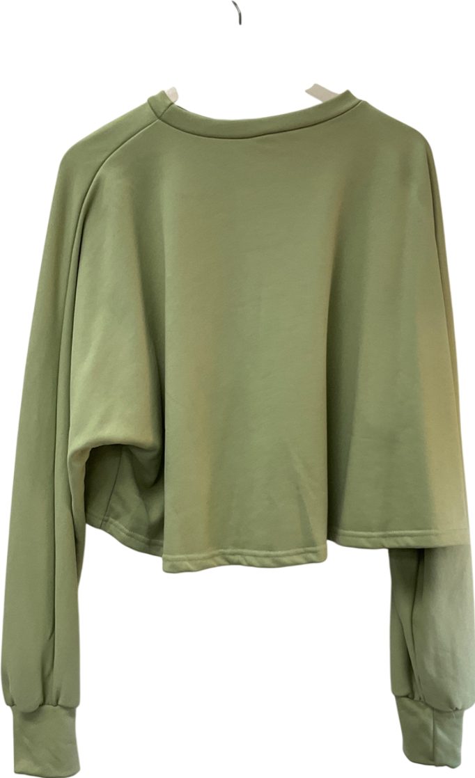 Fashion Nova Long Sleeve Sage Green Cropped Jumper UK XL