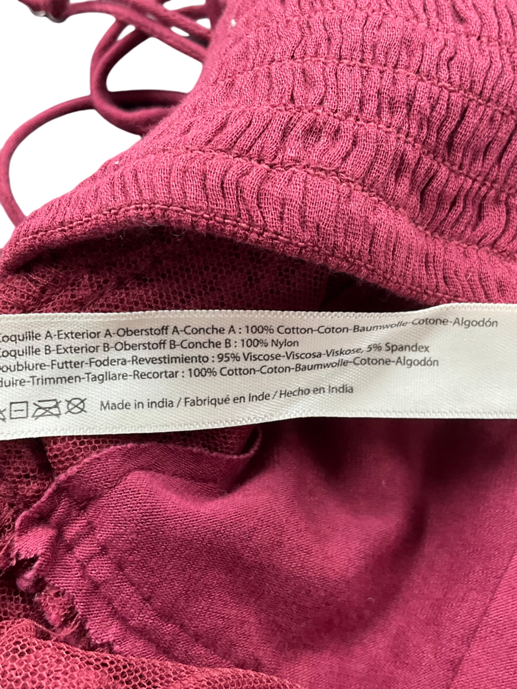 Free People Athena crochet lace scalloped Bralette In Wine UK M