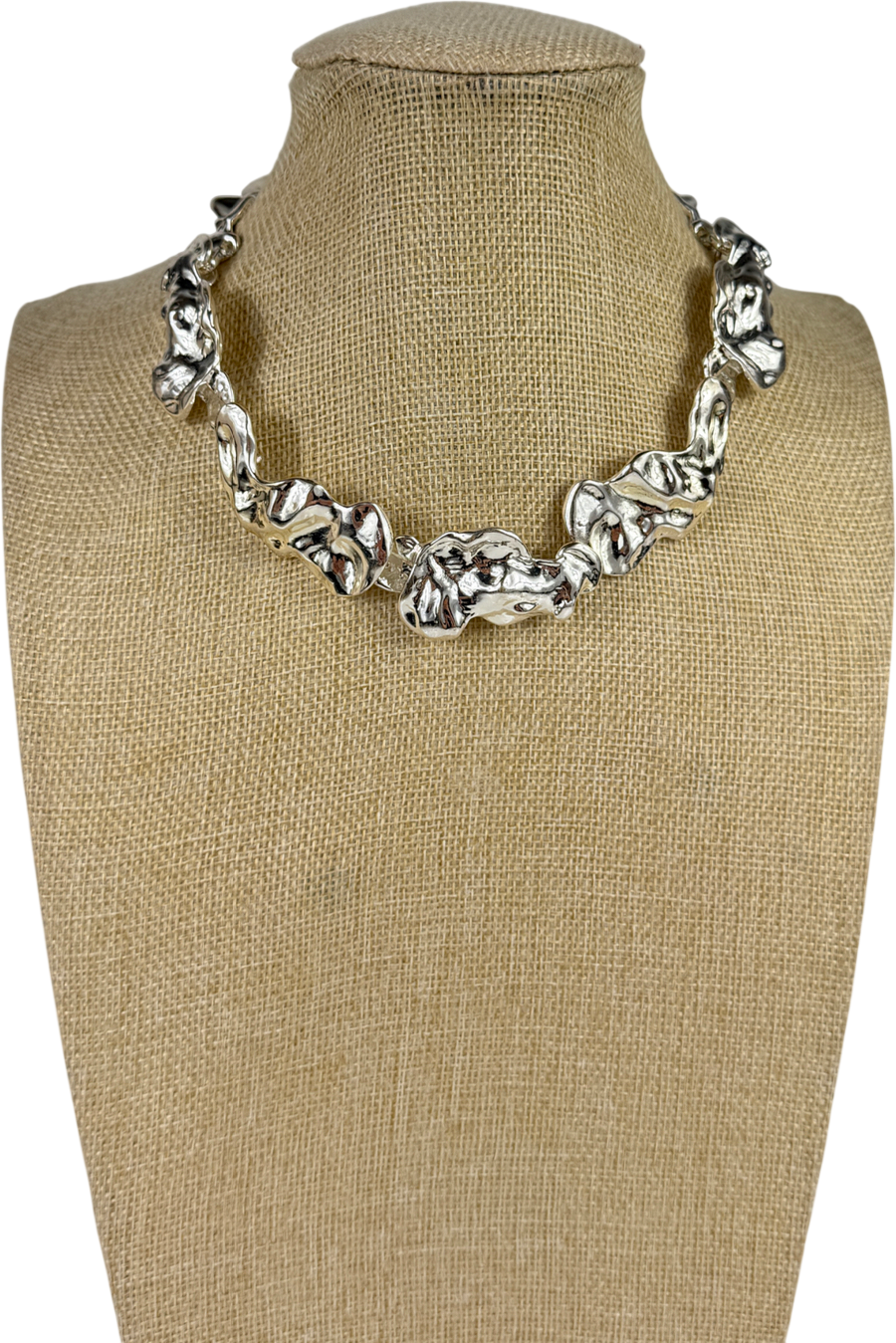 Pilgrims Metallic Pulse Statement Necklace, Silver One Size