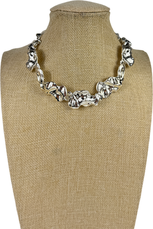 Pilgrims Metallic Pulse Statement Necklace, Silver One Size