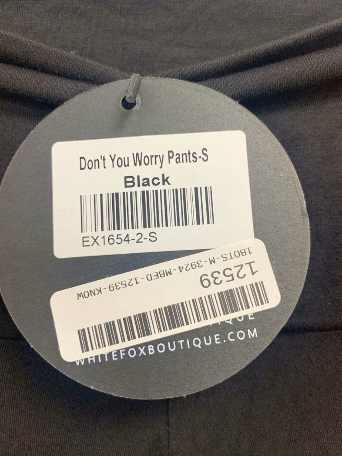 White Fox Black Don't You Worry Pants UK S