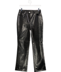 NEXT Black Faux Leather Croc Embossed Jeans UK 8