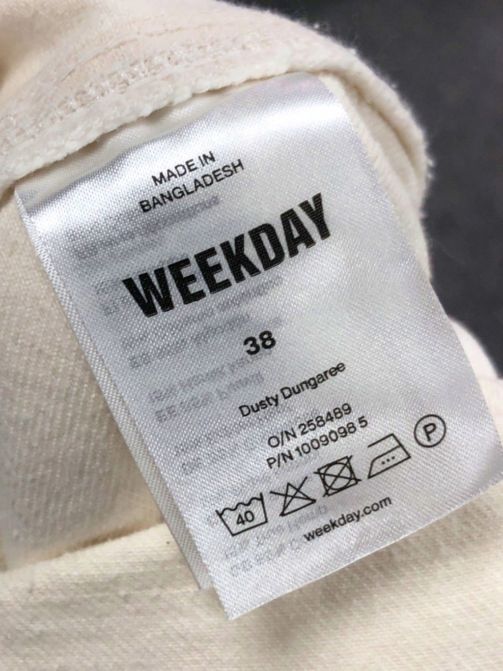 Weekday White Dusty Dungaree UK 10