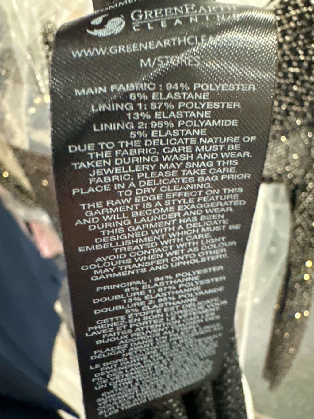 Self Portrait Black Crystal-Embellished fishnet gown UK 6