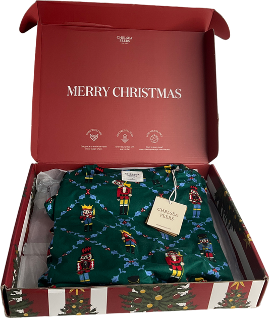 Chelsea Peers Green Nutcracker Print Long Pyjamas Set, Teal 12 Years