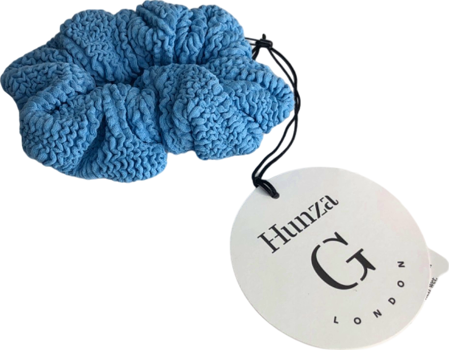 Hunza G Blue Classic Hair Scrunchie